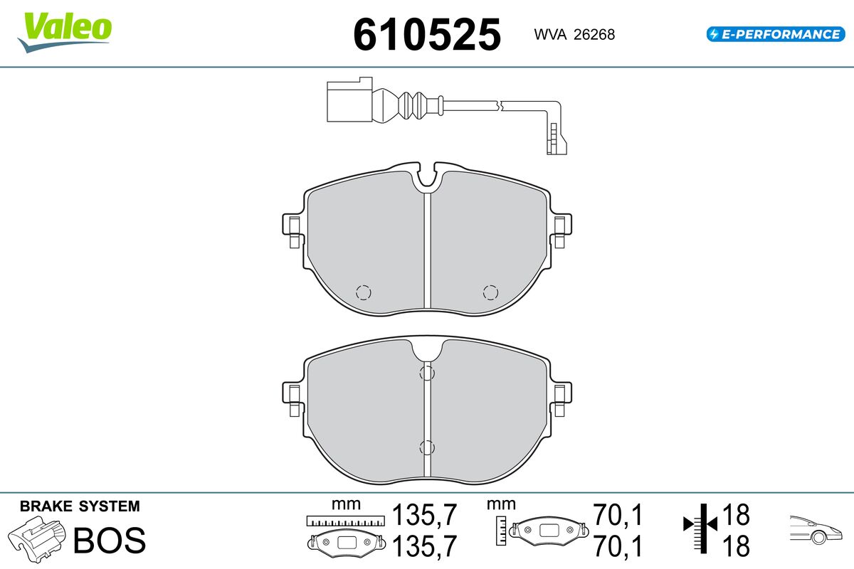 Sada brzdových platničiek kotúčovej brzdy VALEO
